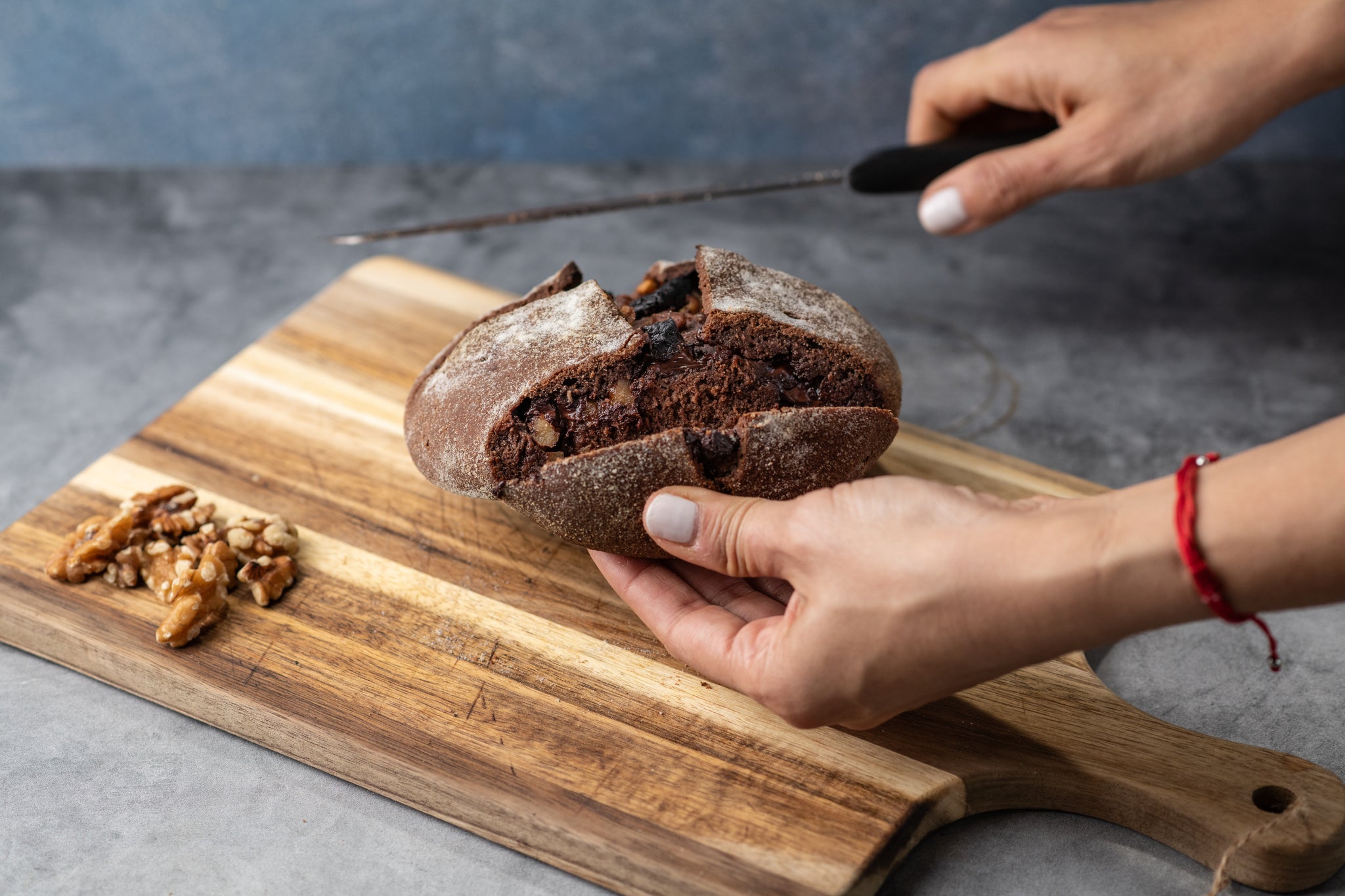Chocolate, Orange, and Walnut Bread